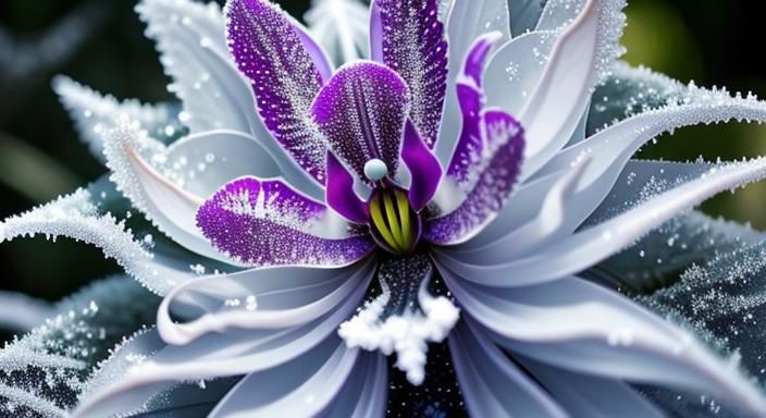 Alien Orchids in a Frosty Fantasy Garden