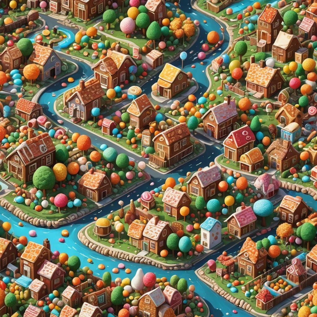 Candy Village: A Hyperrealistic Food Fantasy