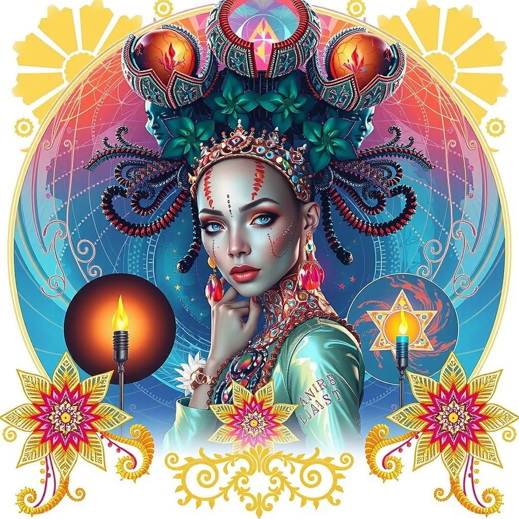 African Queen in Surreal 3D CGI Style