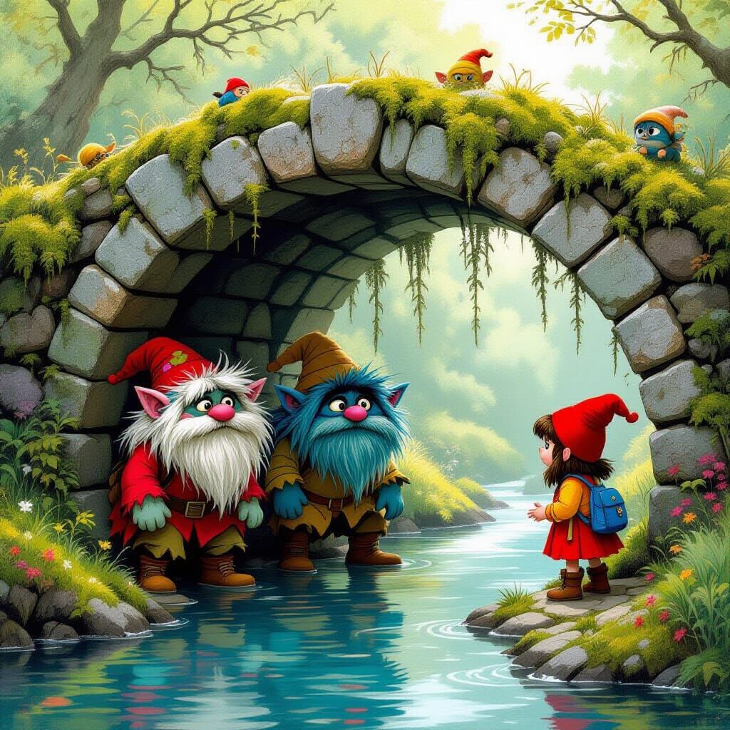 Trolls Hiding From Children Under Bridge