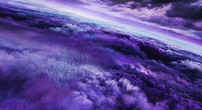 Vibrant Purple Abstract Art in a Mysterious Cloudscape