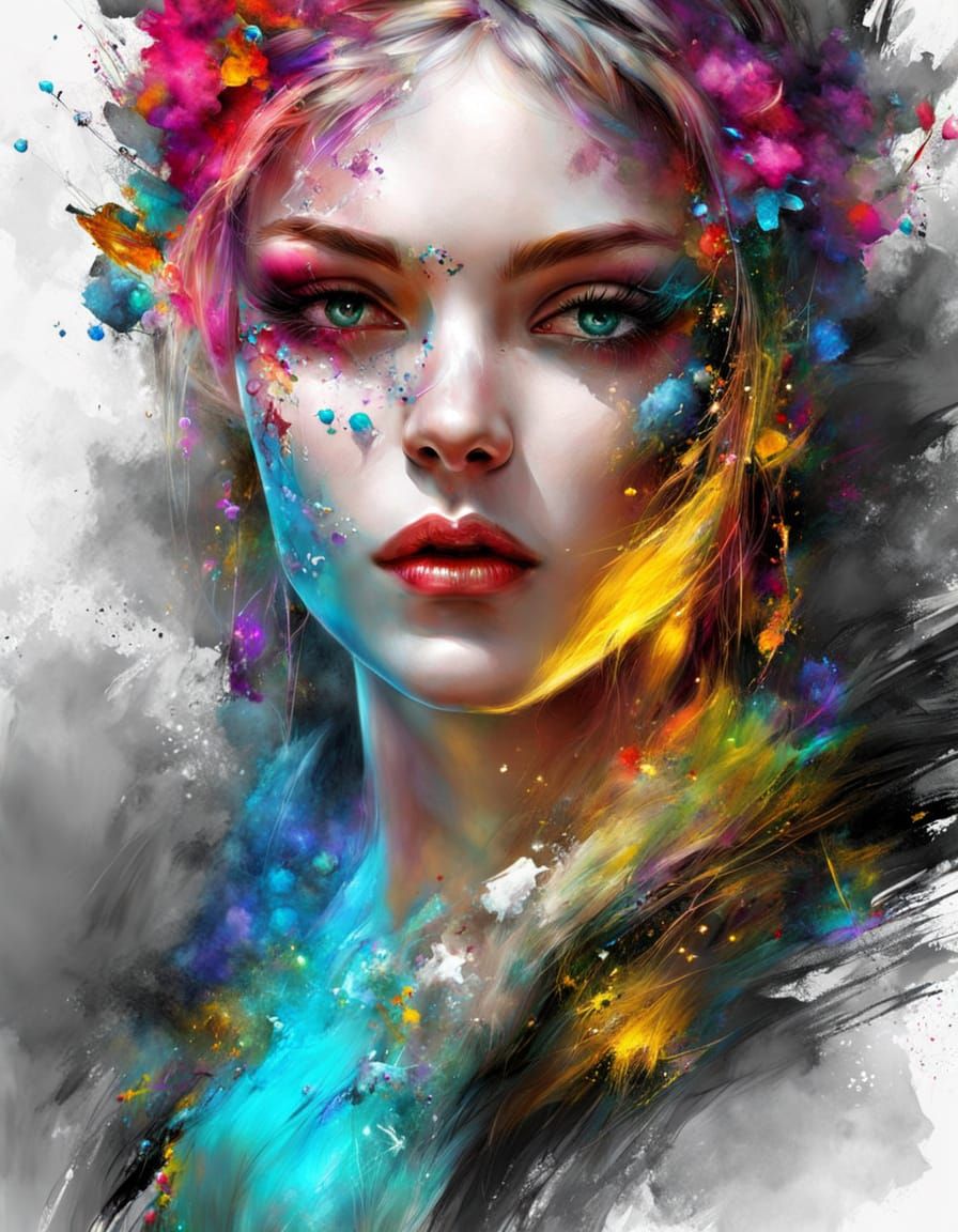 Mesmerizing Digital Painting of a Strong Lady