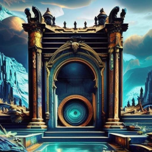 Dramatic Stargate Vortex in Digital Matte Painting