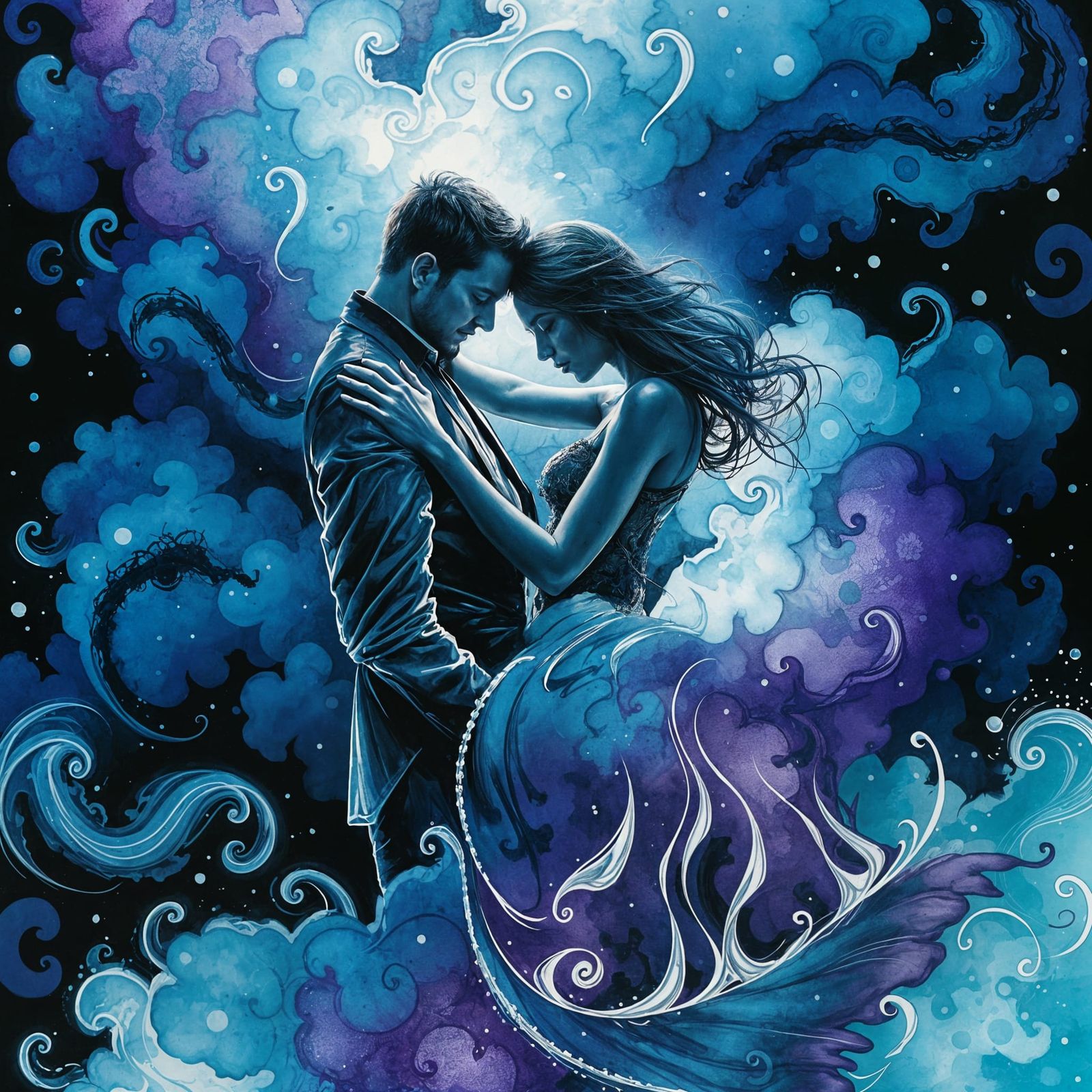 Tango Seduction: Surreal Alcohol Ink Masterpiece