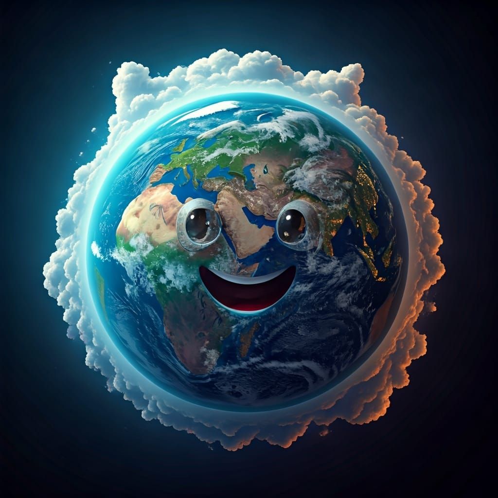 Joyful Earth: A Vibrant Digital Art Creation