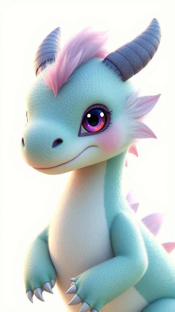 Gentle Dragon Ariel Portrait in Art Nouveau Style