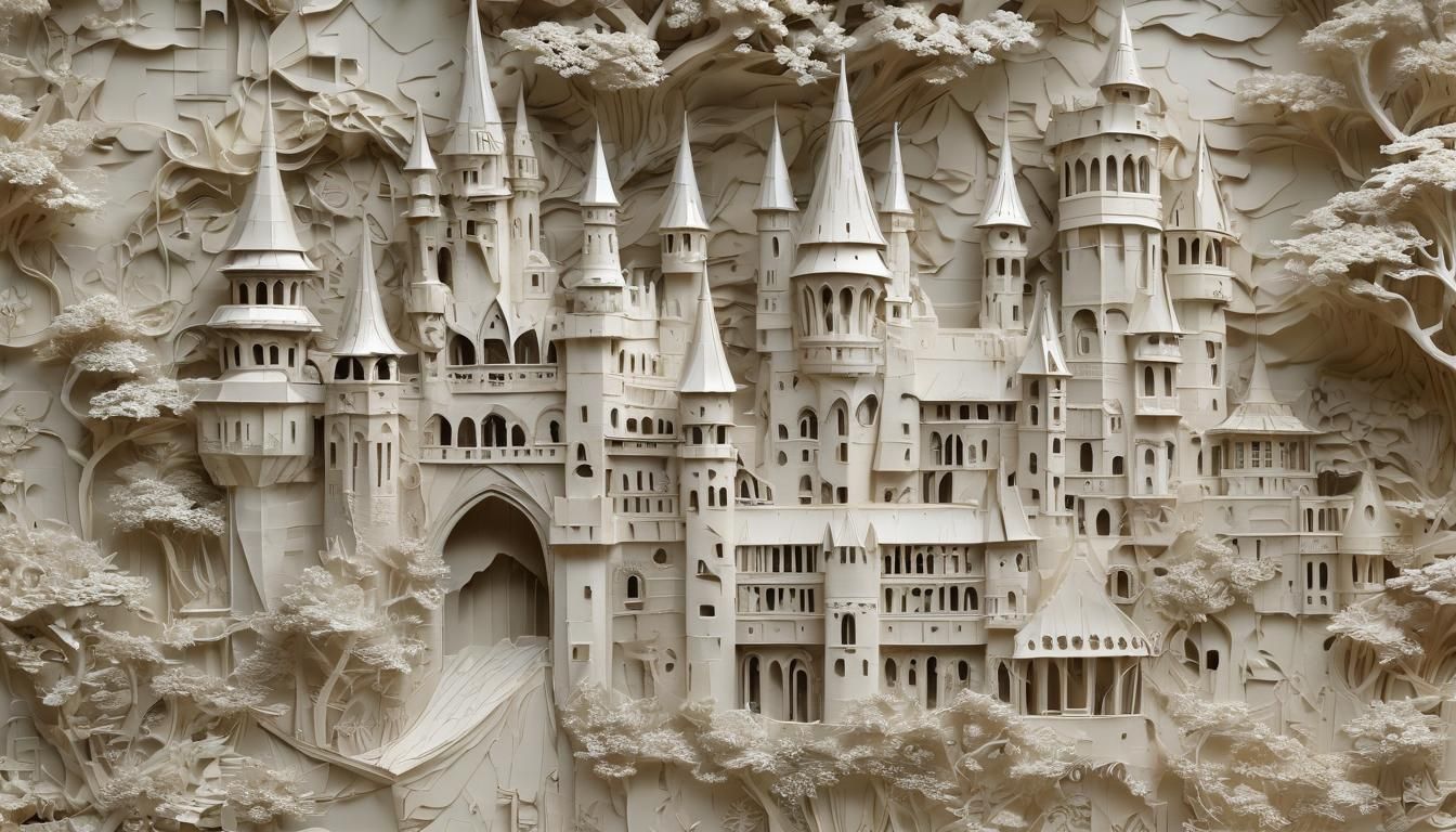 Gormenghast Castle in Paper Art Style