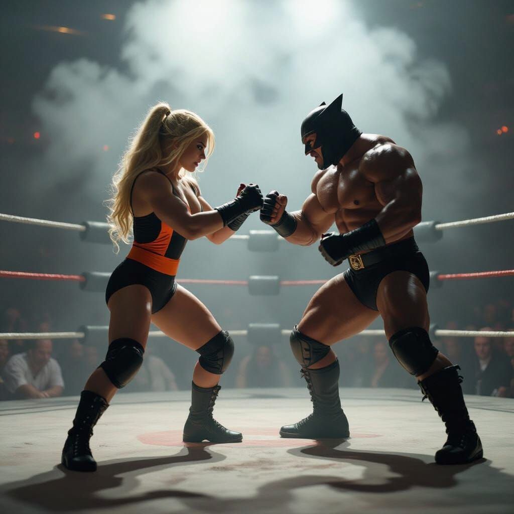 Cheetara vs Panthro: Wrestling Cinematic Film Still