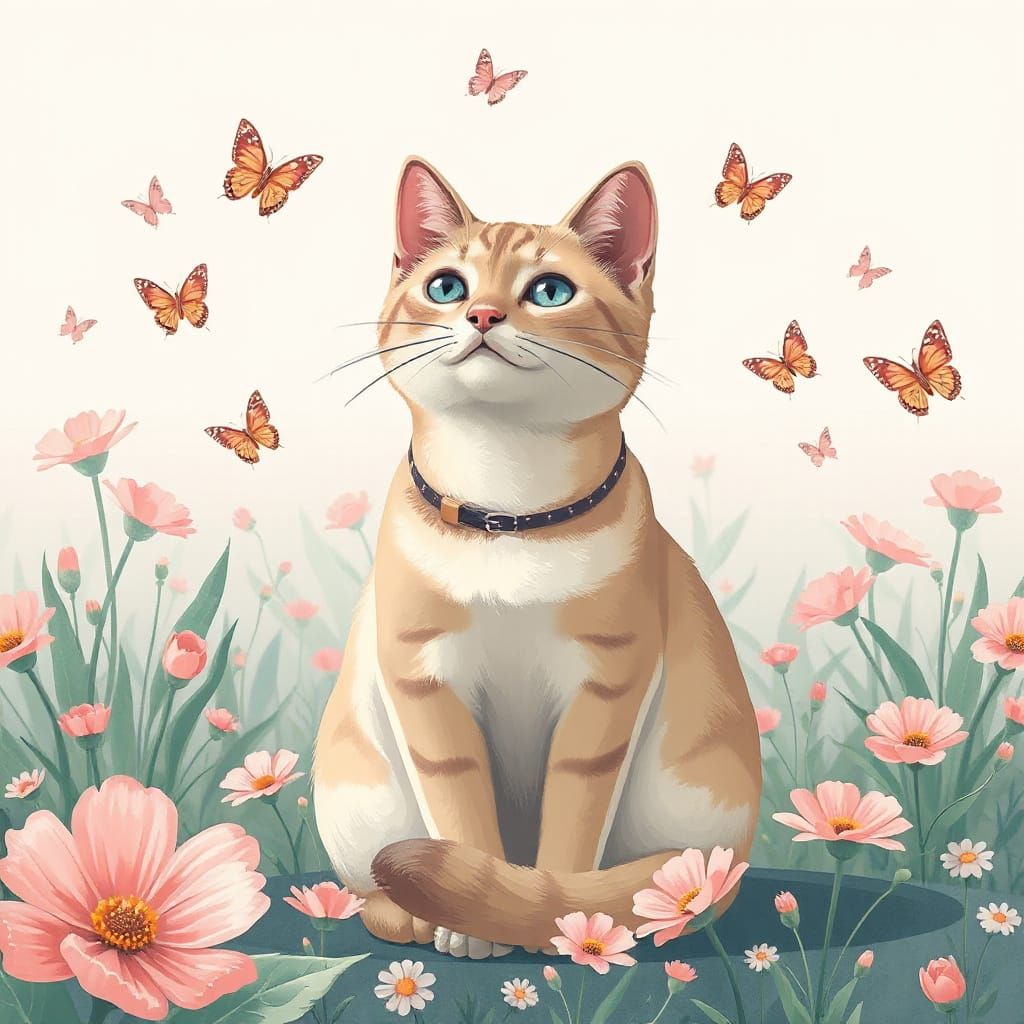 Kawaii Spring Cat Delight