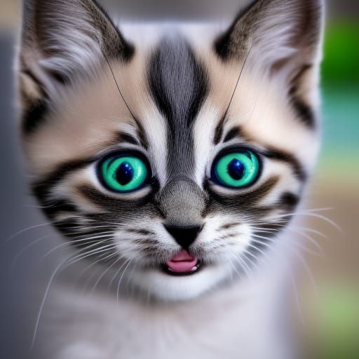 Menacing Kitten Portrait
