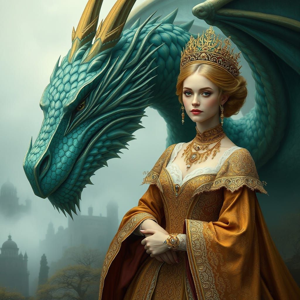Medieval Princess Marries Majestic Dragon in Enchanted Kingd...
