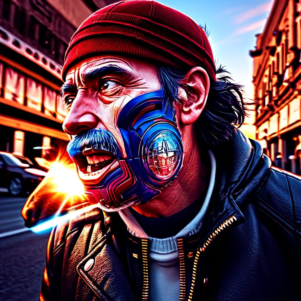 Driving a BMW in Golden Hour: Digital Art