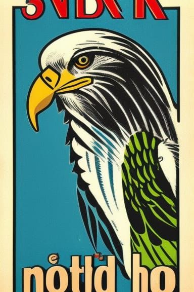 Eagle Smoking Joint in 60s Mod Graphic Ad