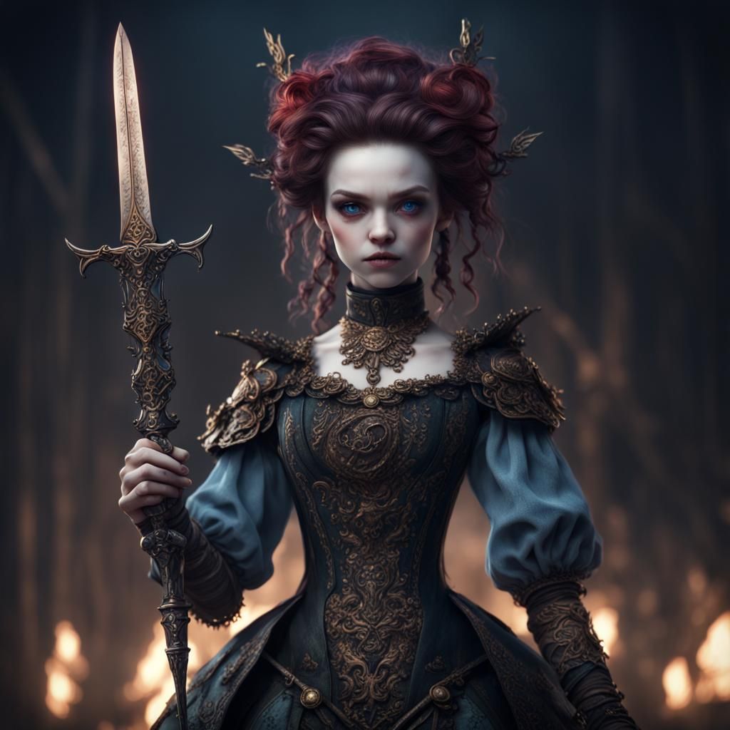 Evil Porcelain Doll Wielding Dark Magic