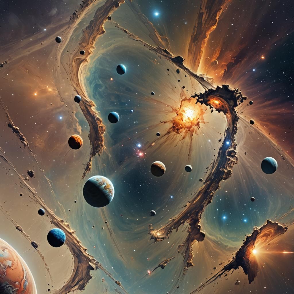 Hyperrealistic Planetary System from Hubble Telescope