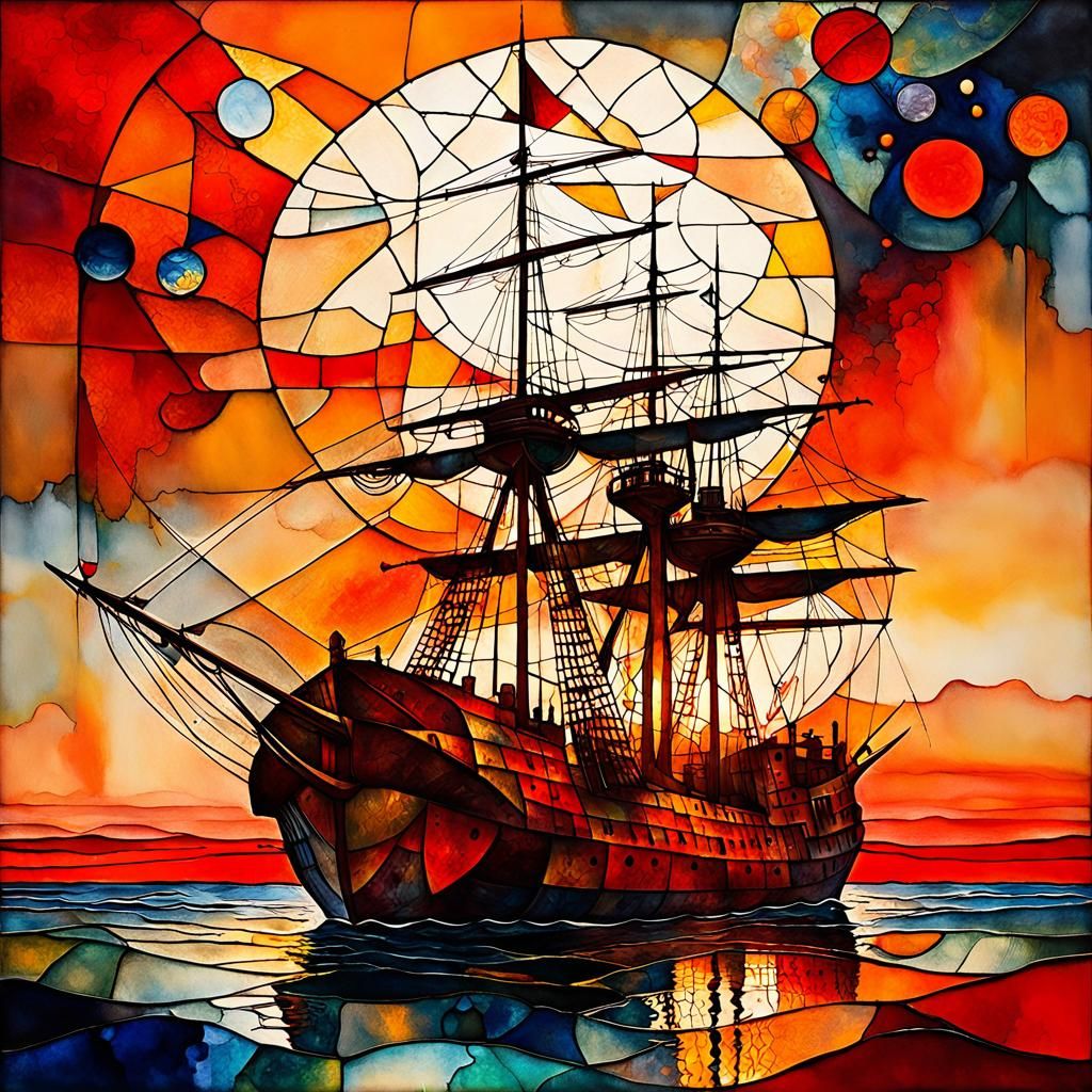 Abstract expressionism, splatter alcohol ink, abstract sea, ...