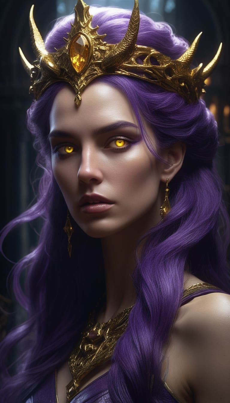 Euryale: Dark Fantasy Queen on Golden Throne