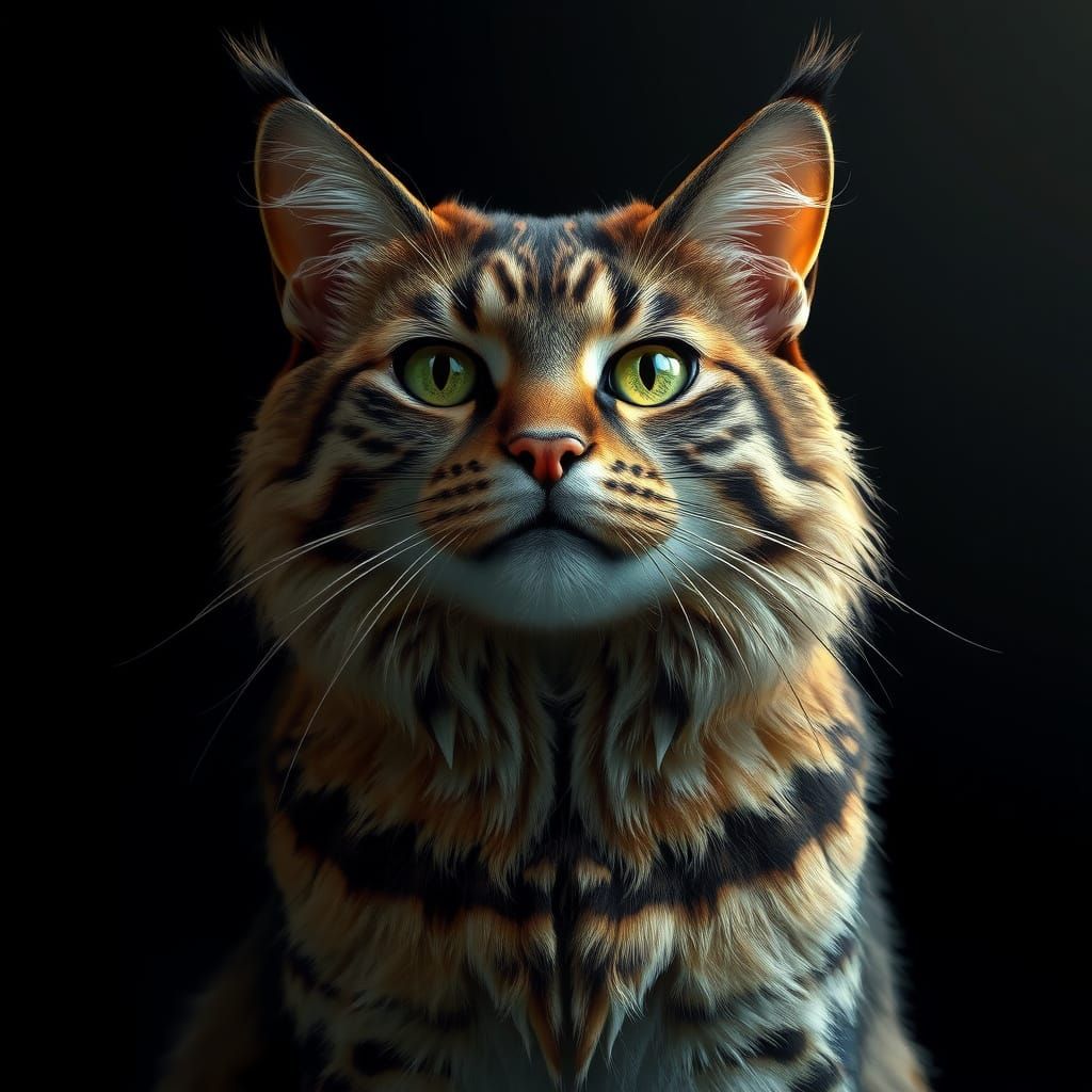 Regal Feline Monarch in Spotlight Glory