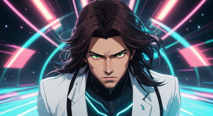Anime-Inspired Boy Blazes Through Neon City