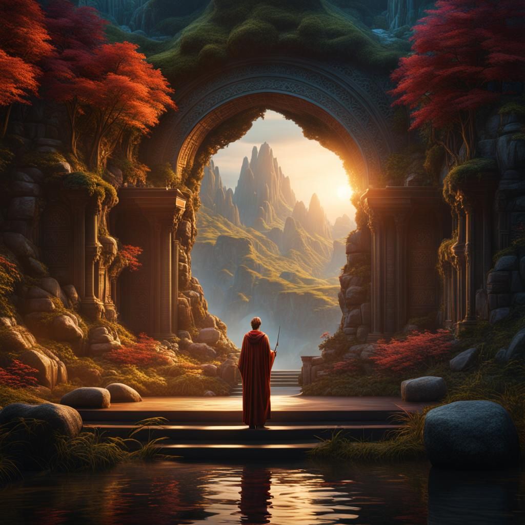 Person at Peace: Detailed Matte Painting