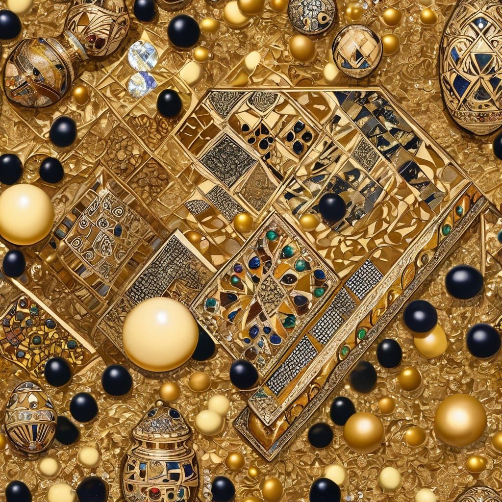 Golden Art Nouveau Chess Piece with Intricate Filigree