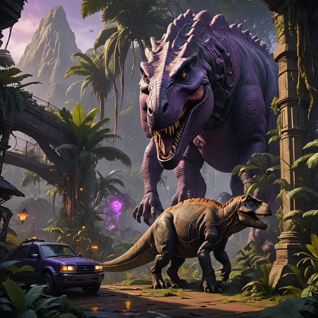 Jurassic Park Meets Jumanji: Dark Fantasy Concept Art