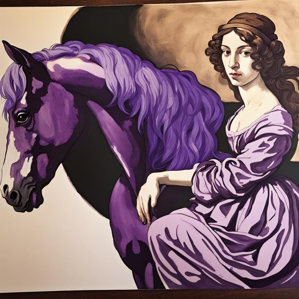 Purple Pony Girl in Classic European Style