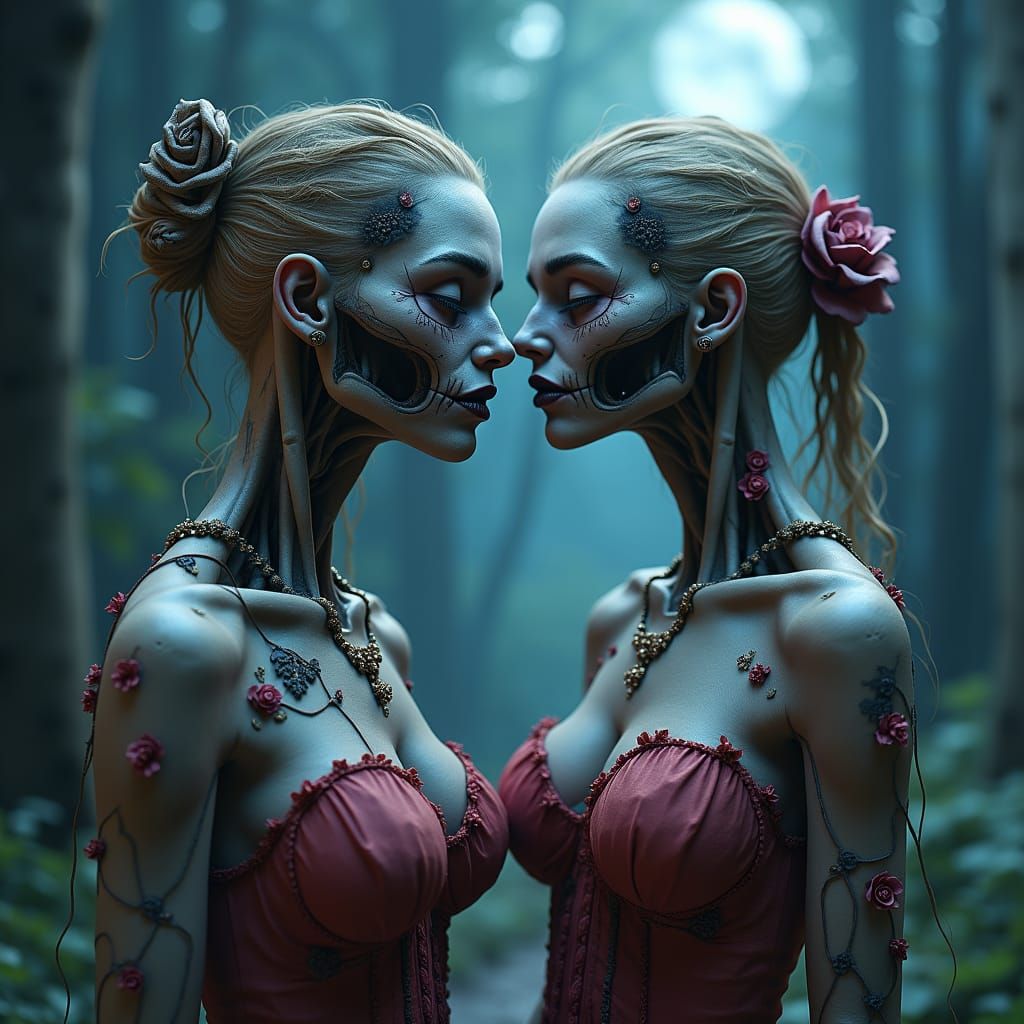 Ethereal Undead Disney Princesses in Matte Painting Style