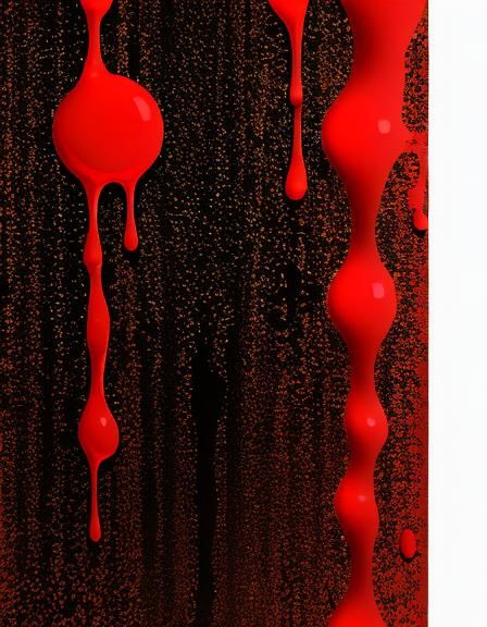 Dripping Red Horizontal Line on Transparent Background