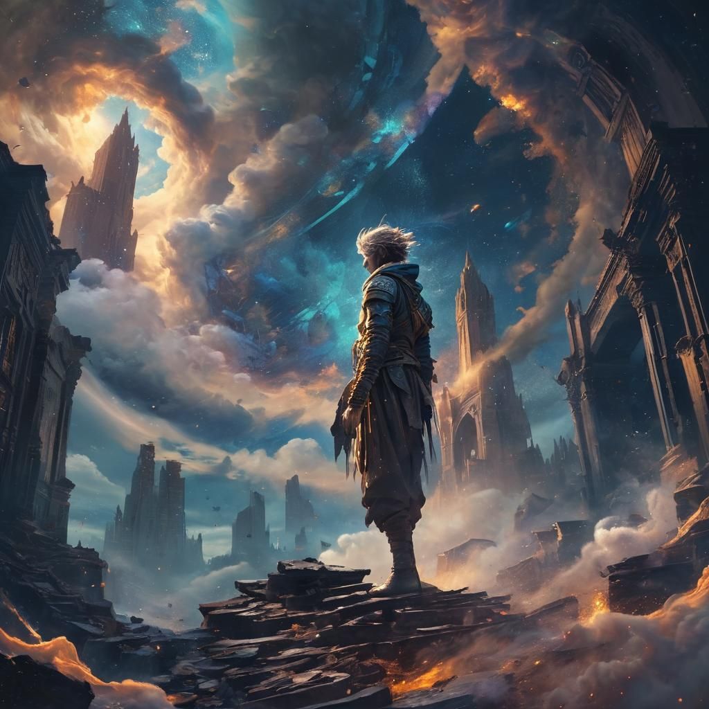 Falling Through a Mystical Vortex: Fantasy Concept Art