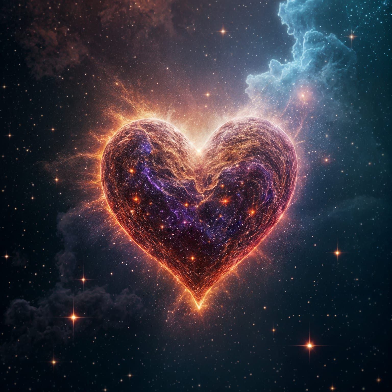 Heart Constellation in Cosmic Dust: Hyperrealistic Concept A...