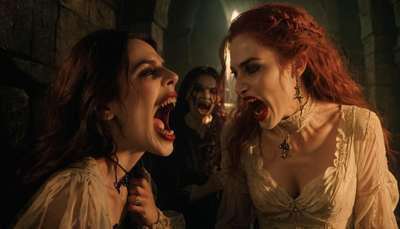 Trans Women as Vampires in Gothic Crypt