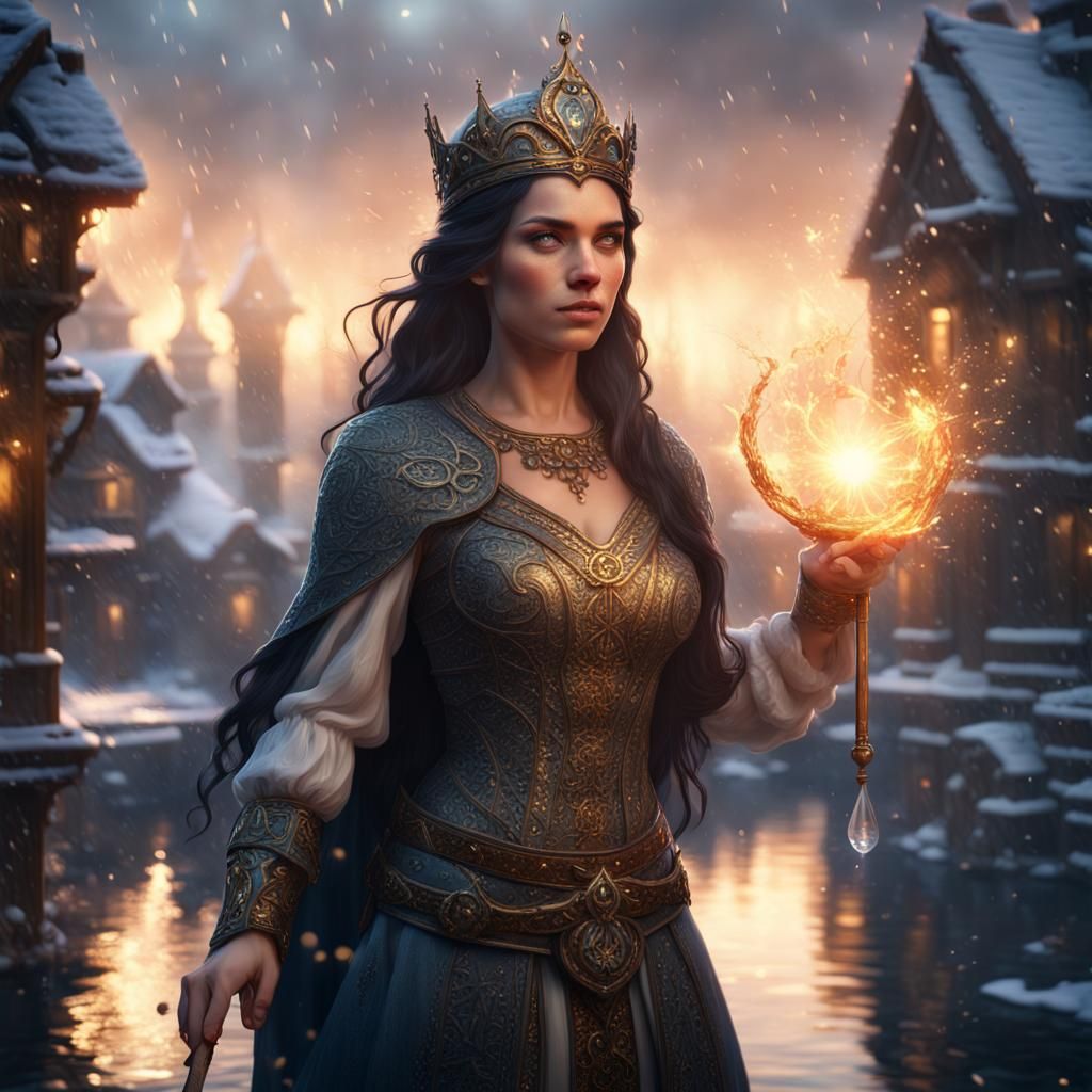 Slavic Princess of Winter in Detailed Matte Painting