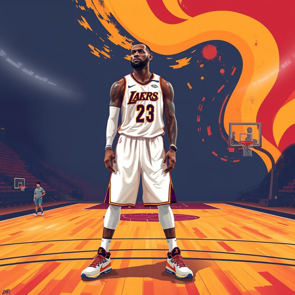 Lebron James Portrait in Digital Art Style