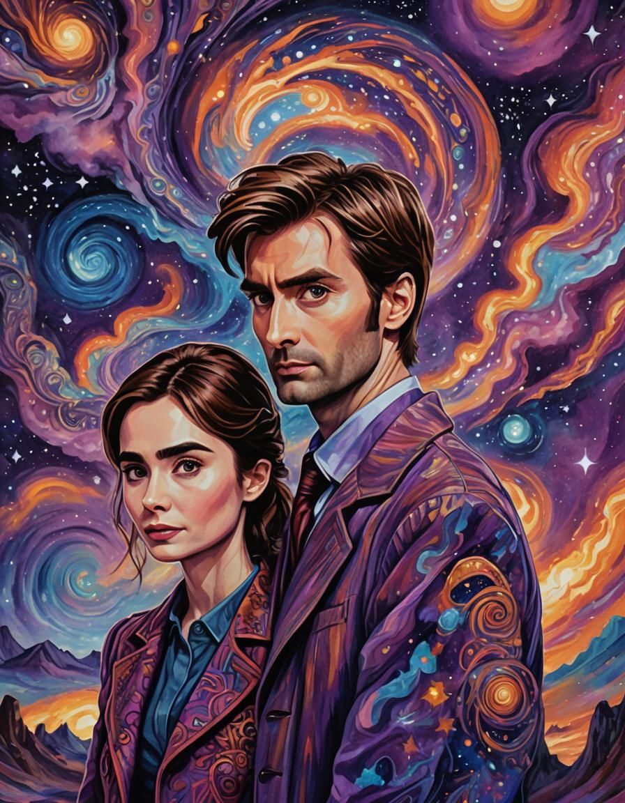 Cosmic Portrait with Holographic Astral Light Projection