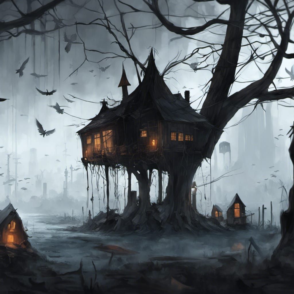 Spooky Spiders and Webs in Detailed Matte Painting