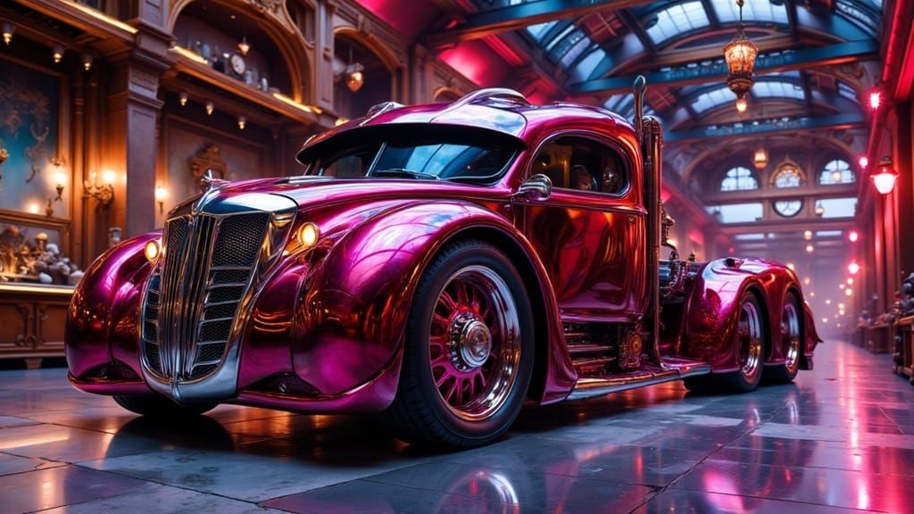 Custom Slammed Truck in Hyperkraximalismus Style