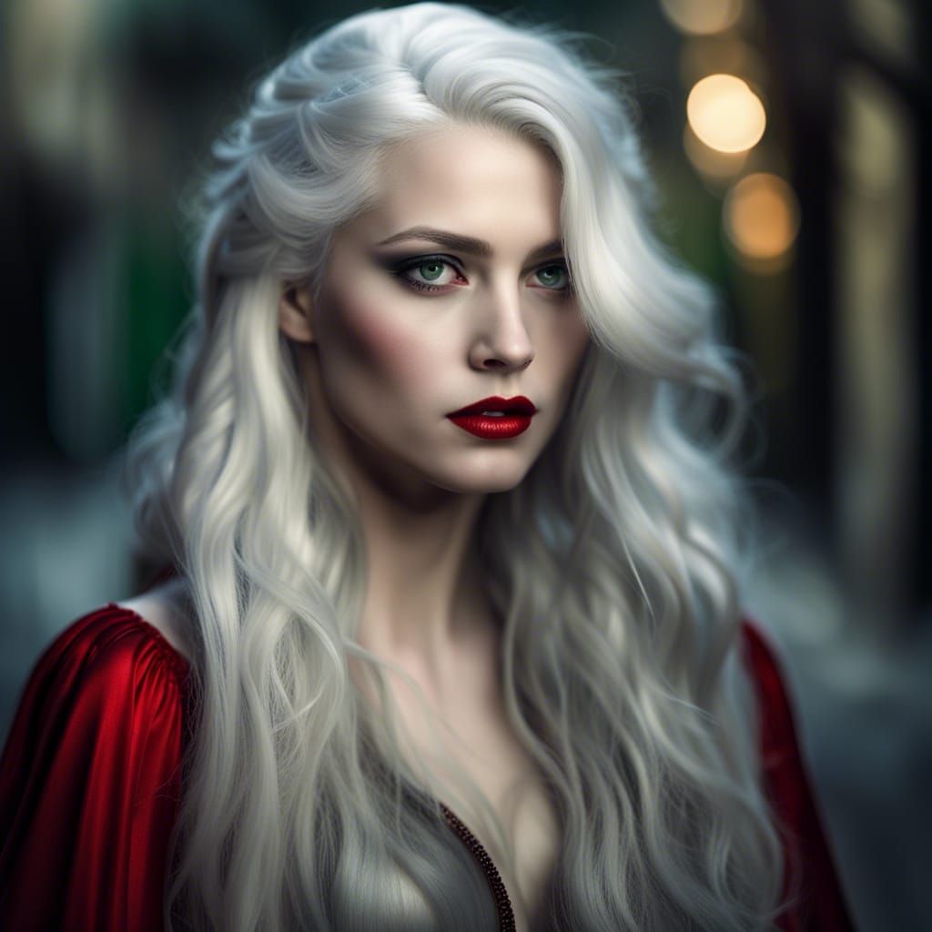 Gothic Princess Portrait in Comic Book Style