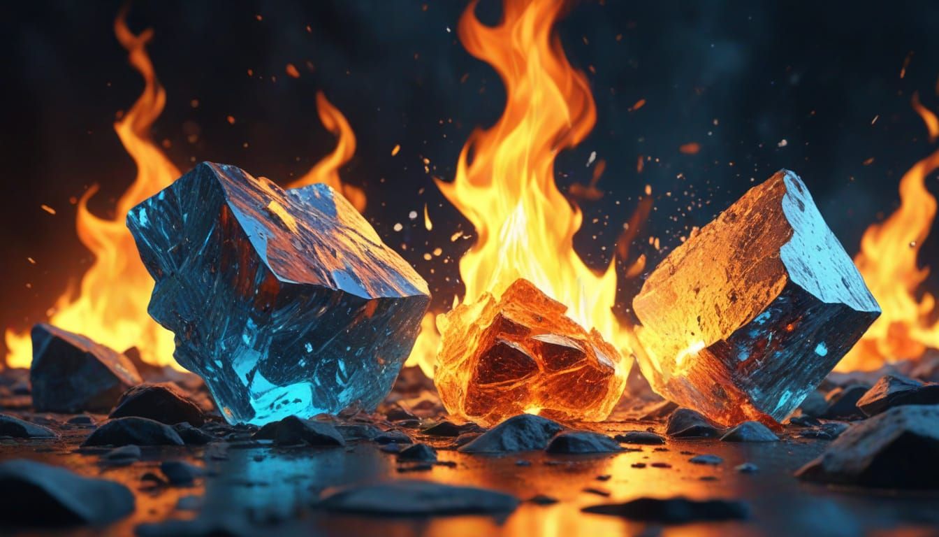 Fire and Ice Debate in Vibrant Comic Style