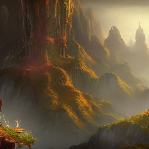 Fantastical Coffee Cup, Detailed Matte Painting