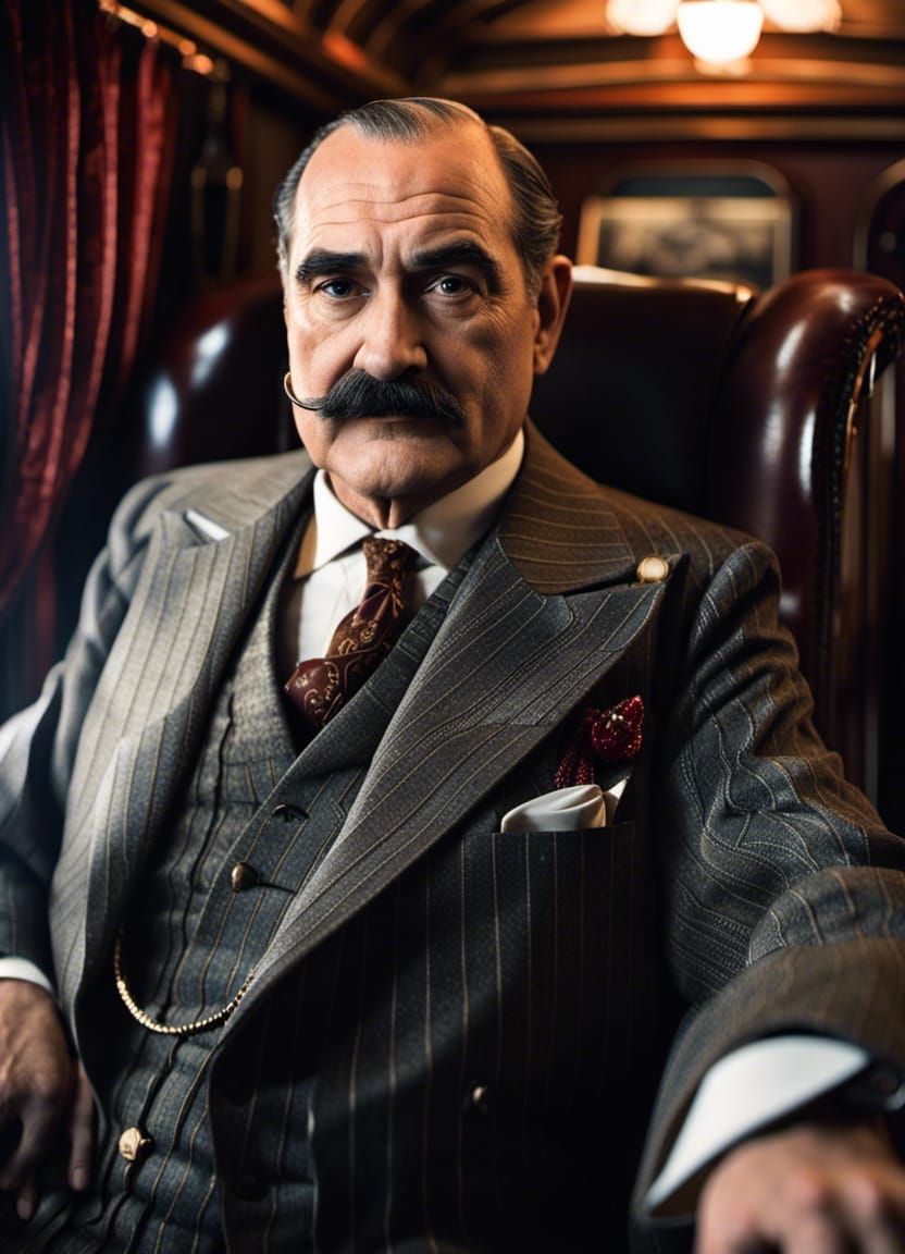 Hercule Poirot Portrait on the Orient Express