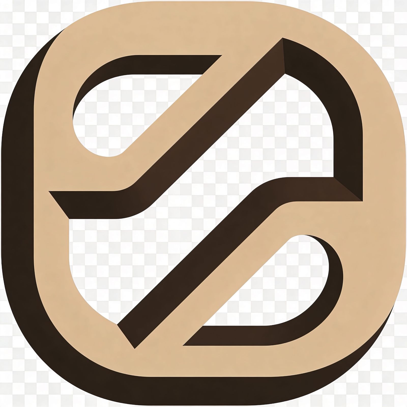 Khaki Beige Geometric Object Flat Vector Illustration