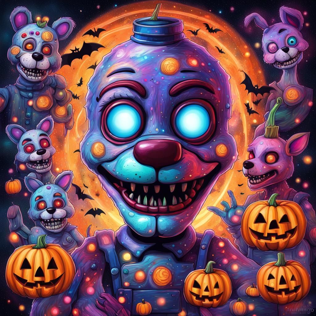 Halloween FNAF Astral Cosmic Illustration