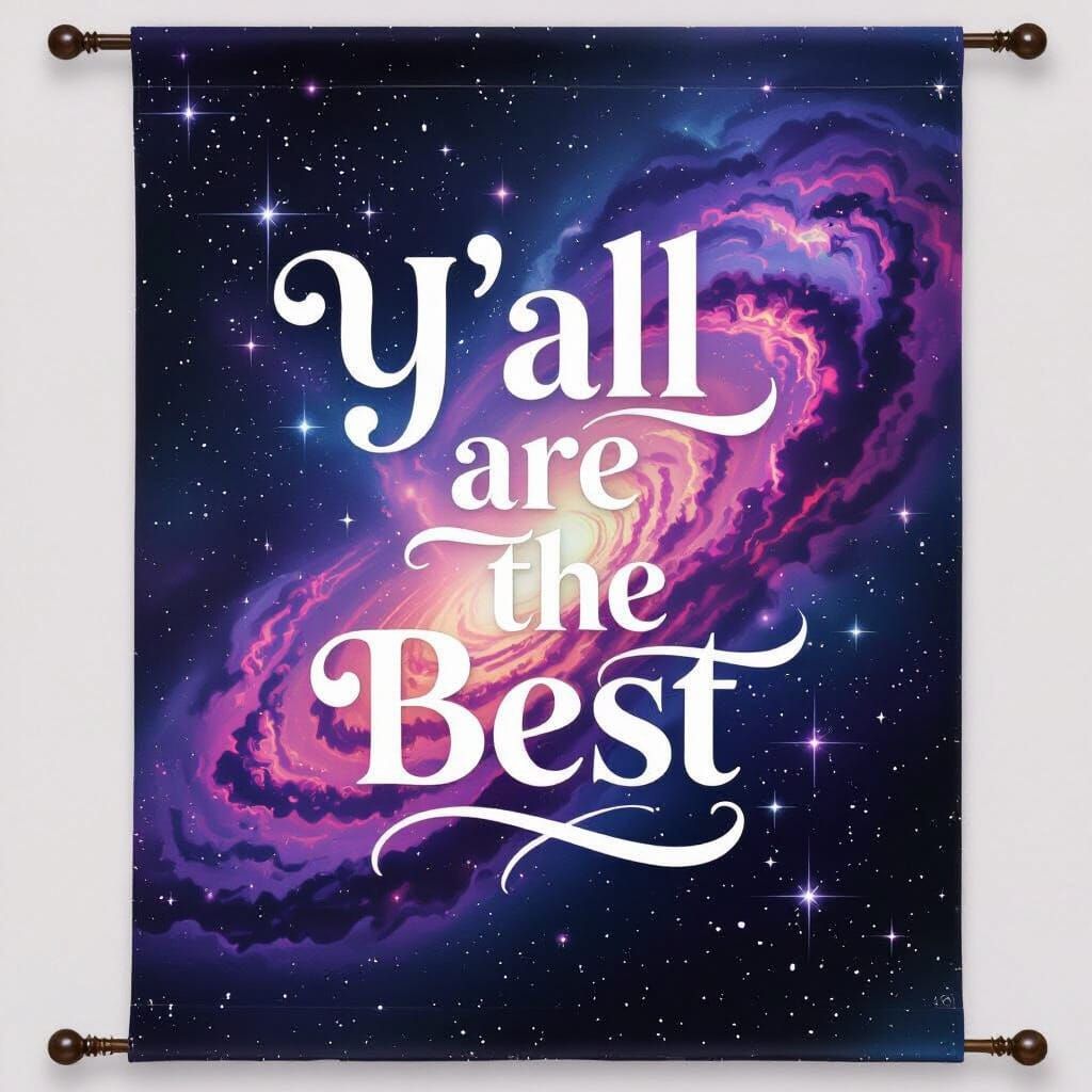Cosmic Nebula Banner with Inspiring Message