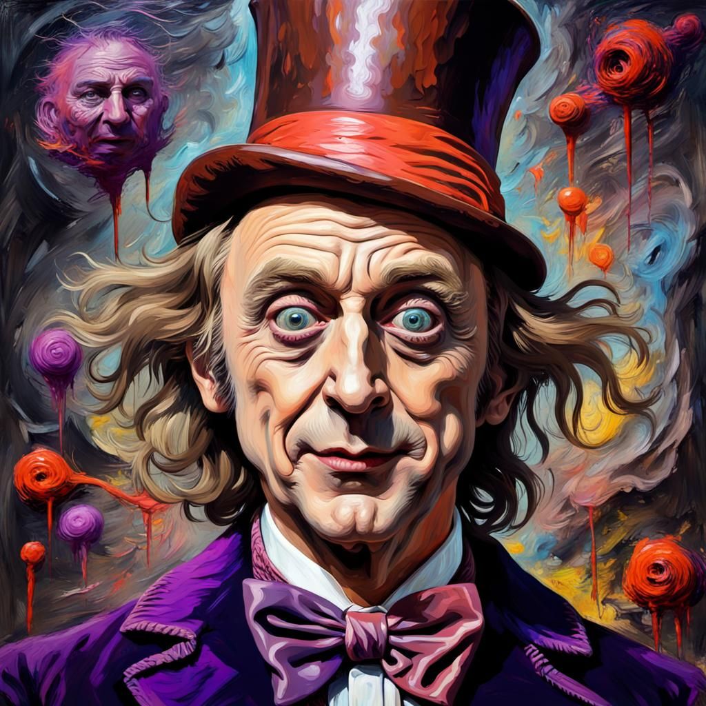 Disturbing Willy Wonka as Gothic Impressionist Painting