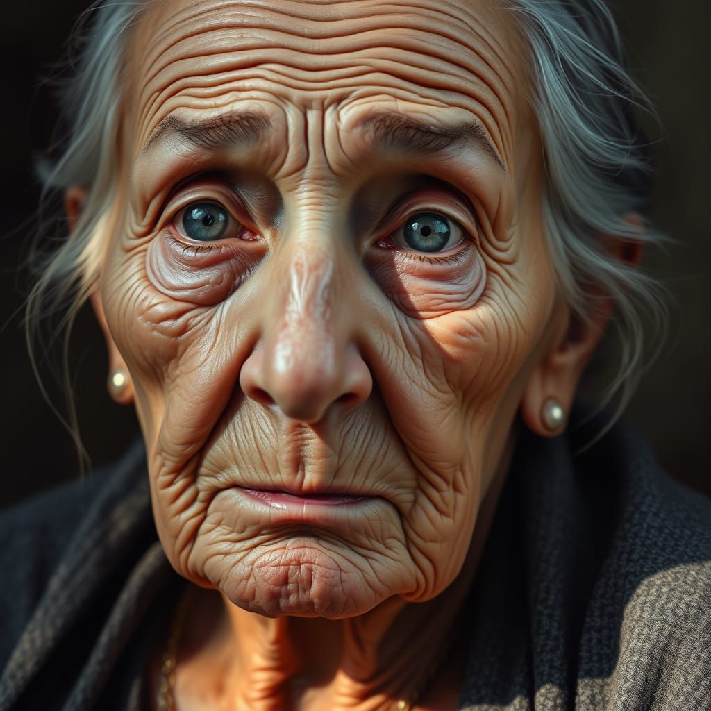 Hyper-Realistic Portrait of an Old Woman