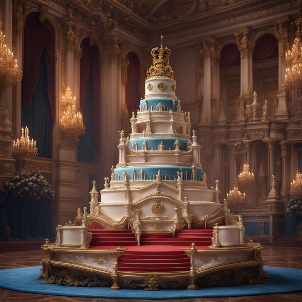 Wedding cake sculpture of Buckingham Palace