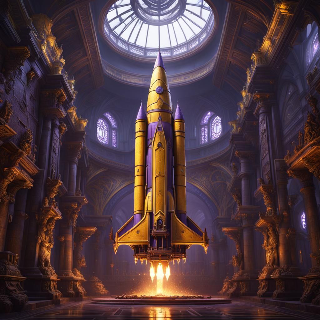 Roman Era Rocketship in Dark Fantasy Style