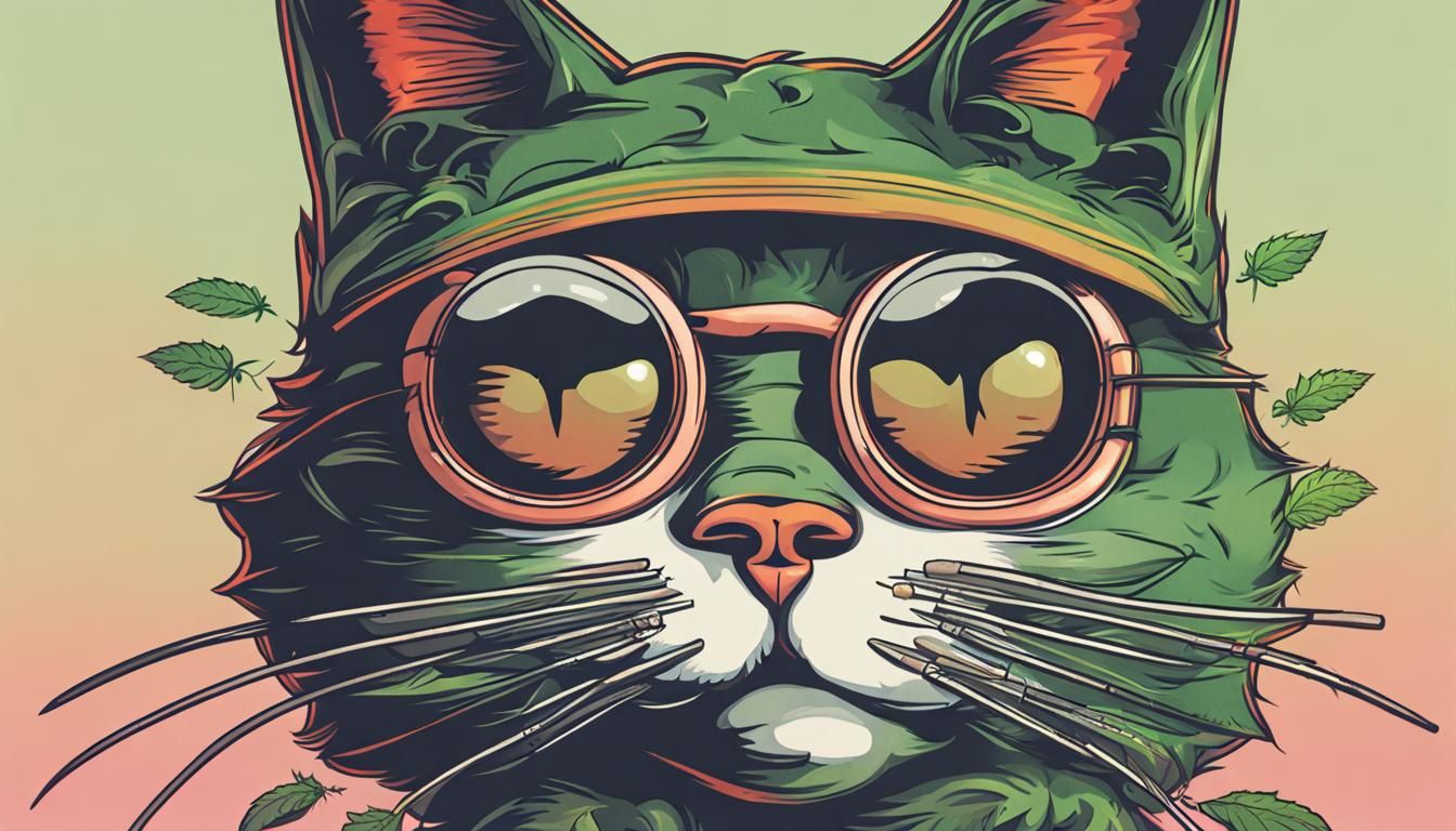 Smoking Cat Enjoying a Joint