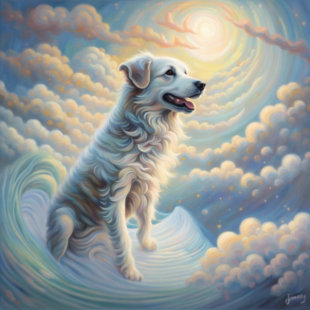 Cloud Dog in Ethereal Fantasy Style